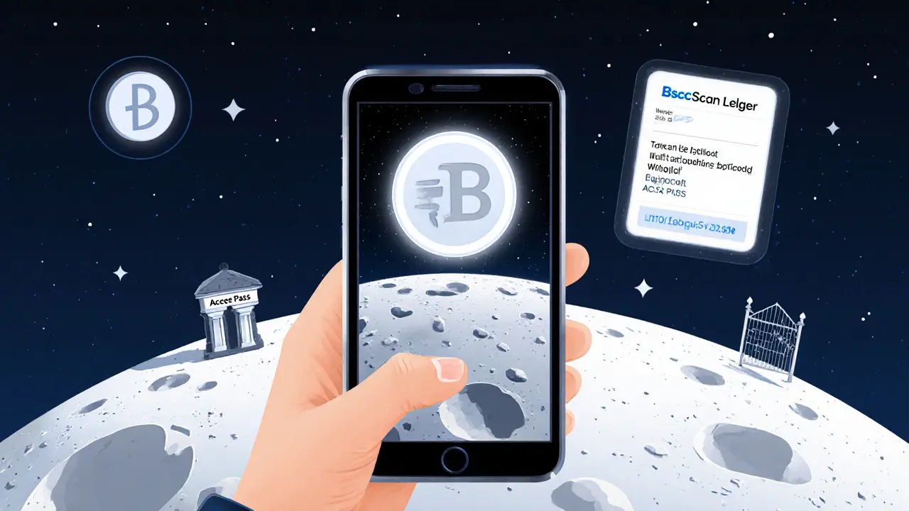 Winner views the Lunar NFT in their phone wallet with transaction details and future perks.