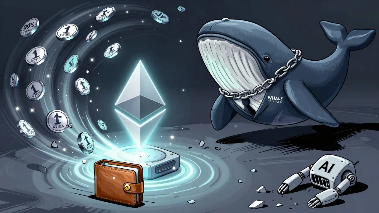 A whale controls 99% of KIZUNA tokens while a small wallet struggles to escape slippage.