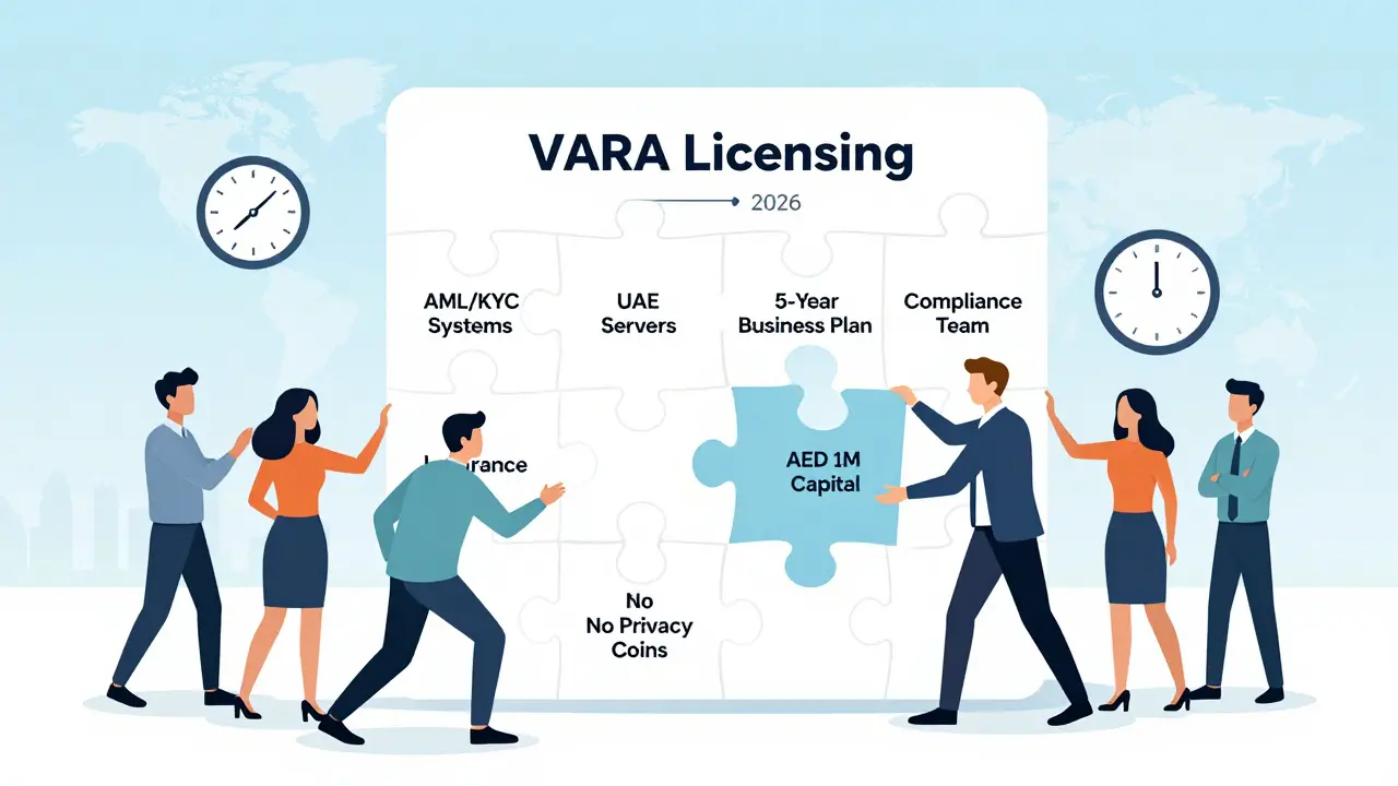 An entrepreneur completing the VARA licensing puzzle while others struggle with missing compliance pieces.