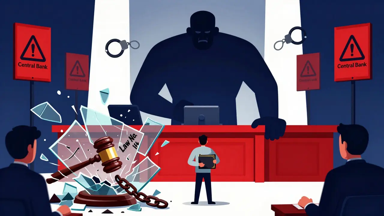 Illustration of regulatory crackdown on illegal crypto transfers in Egypt