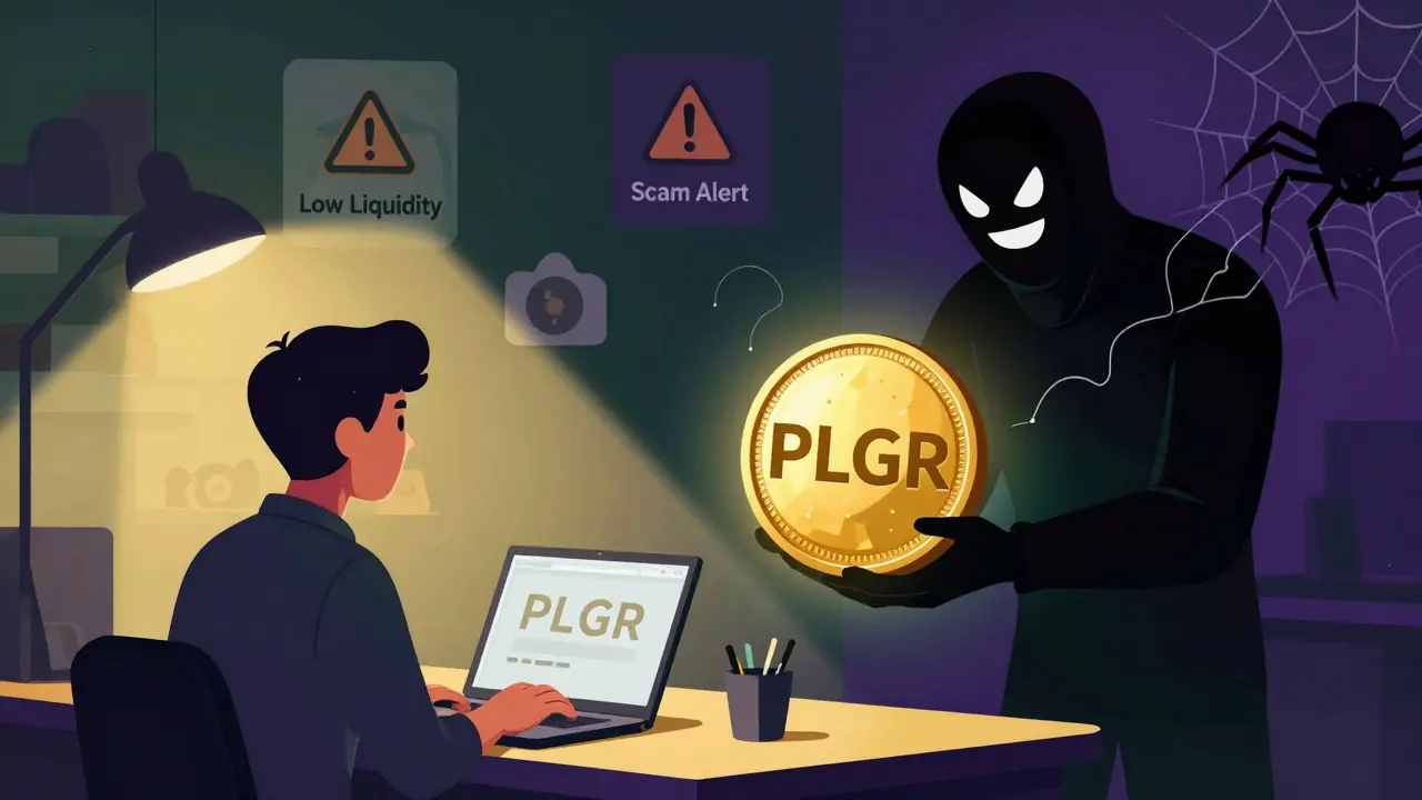 User avoiding phishing scam while reaching for crypto token