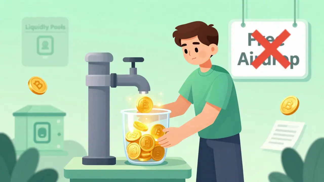 Cartoon showing liquidity mining to earn BABY tokens