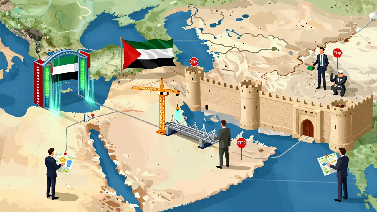 Map illustration comparing crypto regulations across GCC countries