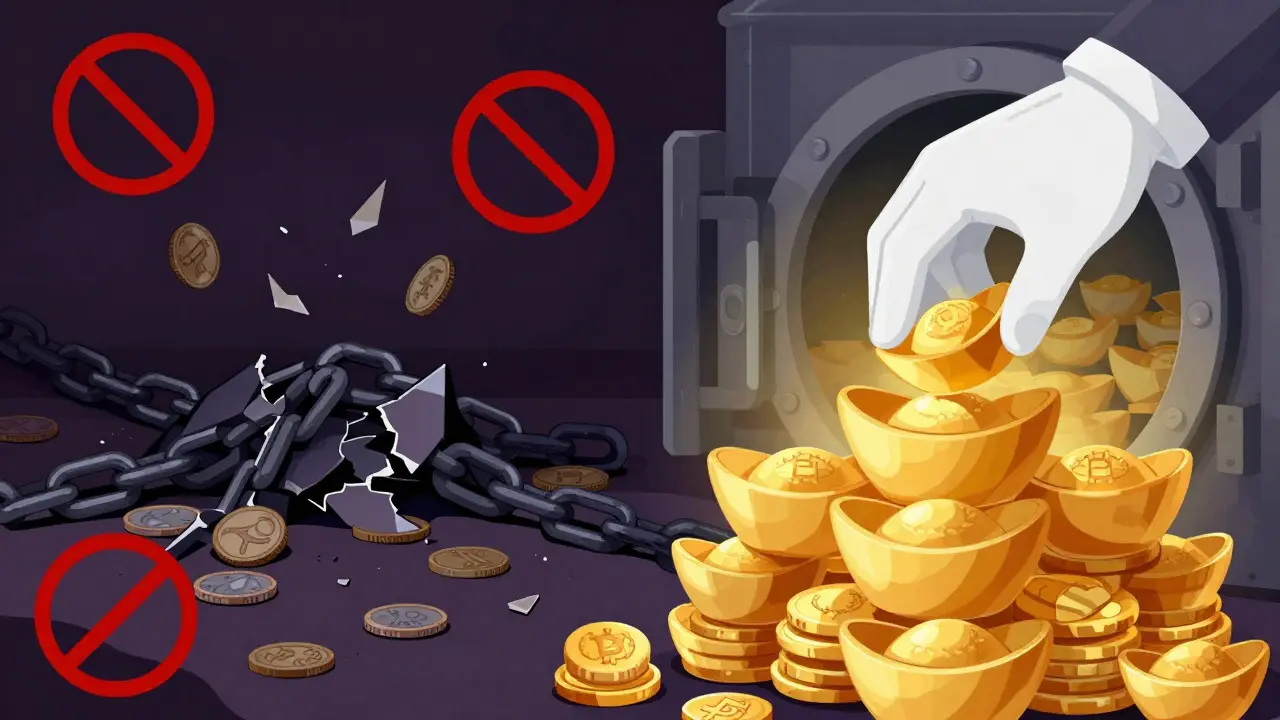 Contrast between banned crypto and state digital gold