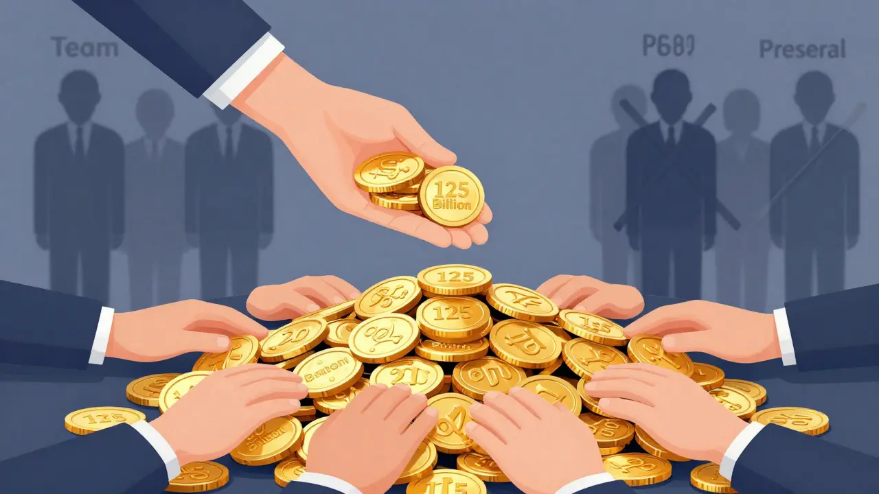 Illustration of equal coin distribution with no team tokens