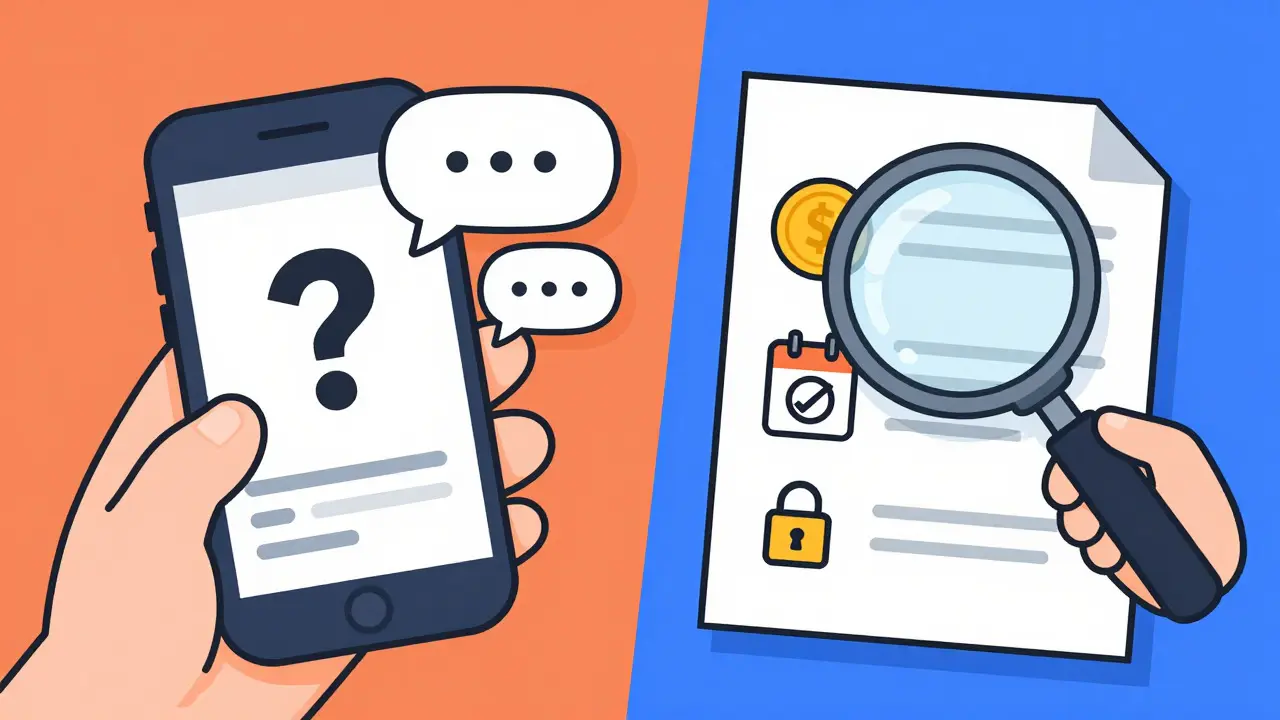 Editorial cartoon showing a person comparing social media rumors against a verified checklist.