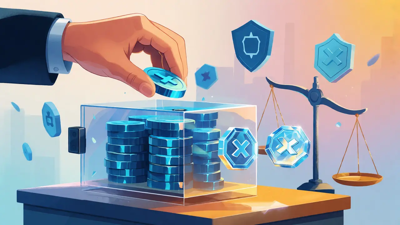 Conceptual art showing slisBNB being deposited to mint slisBNBx with a collateral buffer.