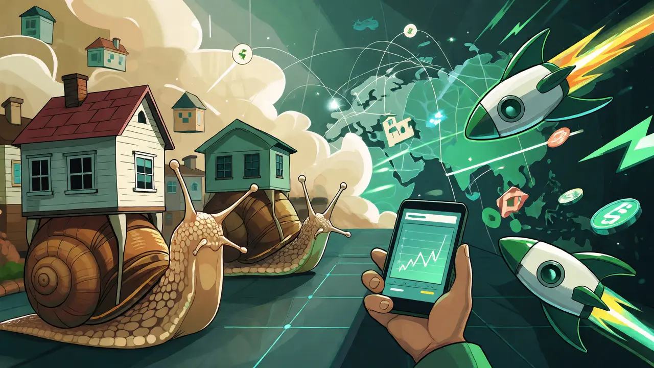 Fast digital trading vs slow traditional real estate